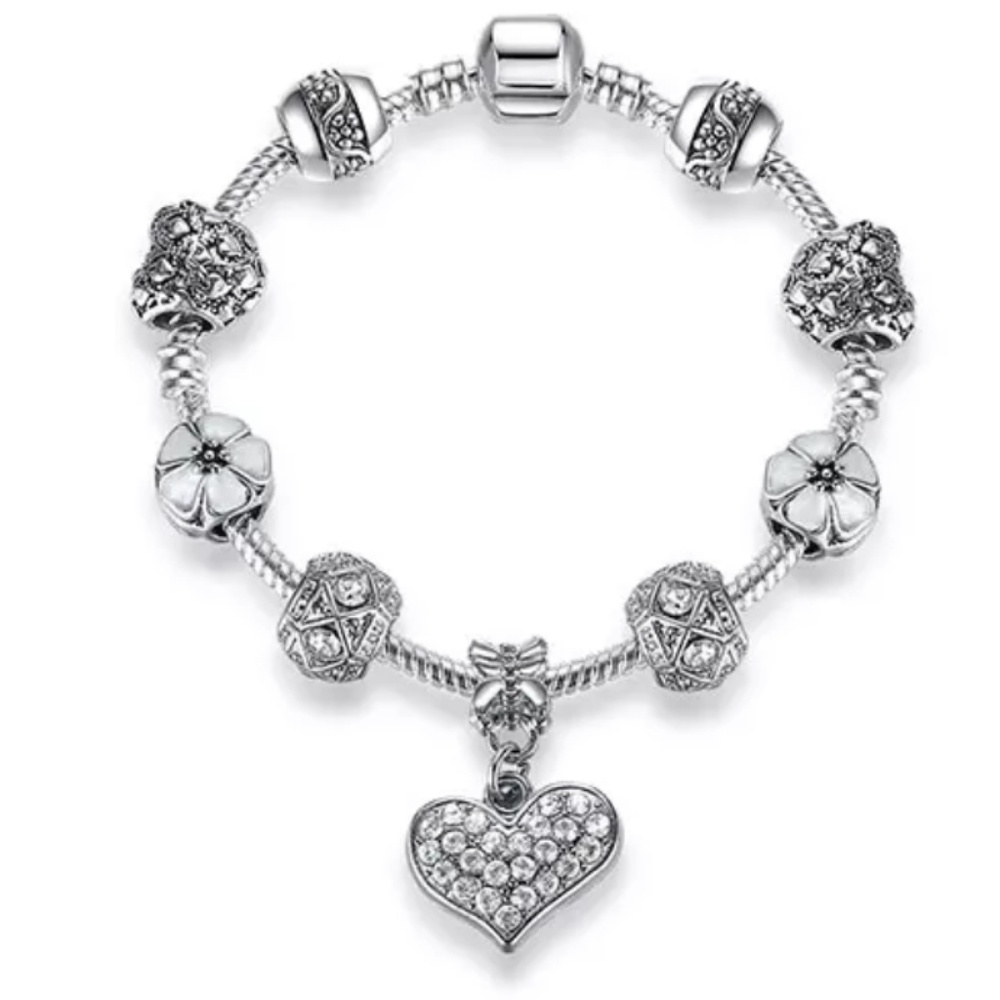 Bracelet & Bangles silver color.